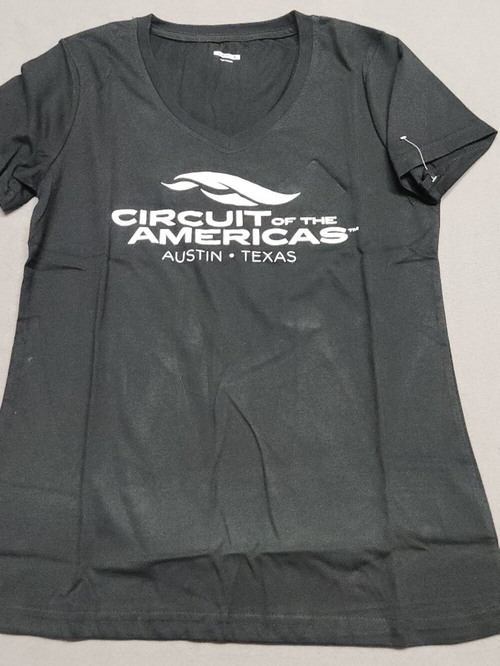 Circuit Of The Americas Logo V Neck Tee Womens Medium Cotton Blend Black 142